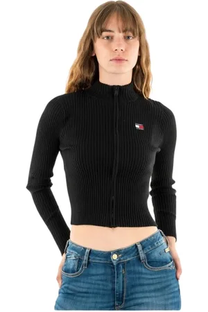 Tommy Hilfiger Damen, Strickwaren, Schwarzk, LGröße:
