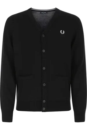 Fred Perry Herren, Strickwaren, Schwarzk, SGröße: