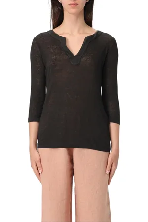 120% Lino Damen, Oberteile, Schwarzk, MGröße: