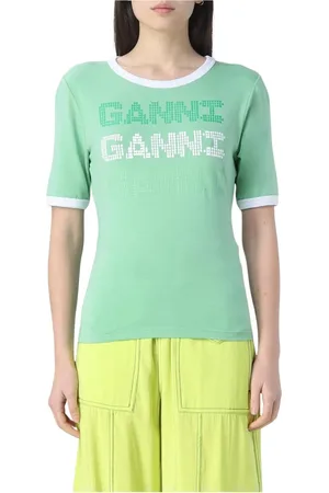 Ganni Damen, Oberteile, Grün, LGröße: