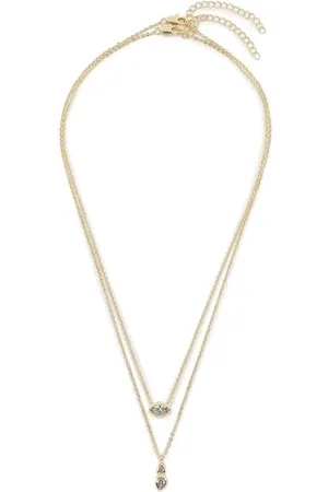 Luv AJ Schmuckset 2 Halsketten Stellar Bezel Charm Necklace Set HOL22-N-SBCN-G