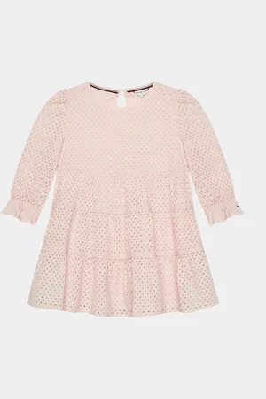 Tommy Hilfiger Kleid für den Alltag Broderie Anglaise KG0KG07779 M Regular Fit