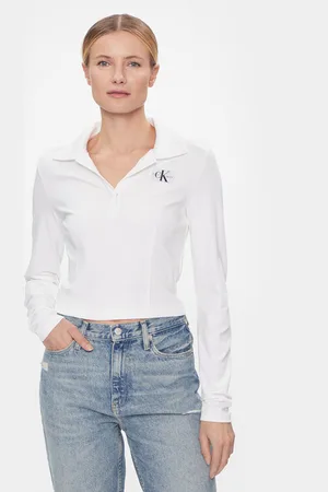 Calvin Klein Bluse Polo Collar Milano Regular Top J20J222556 Regular Fit