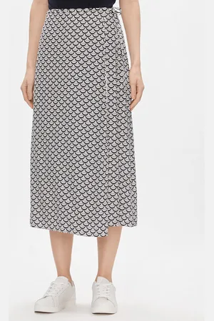 Tommy Hilfiger Trapezförmiger Rock Seal Aop Wrap Midi Skirt WW0WW40757 Regular Fit