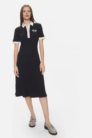 Tommy Hilfiger Strickkleid F&F Crest 85 Polo Dress Rib WW0WW40617 Regular Fit