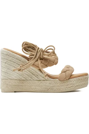 MANEBI Espadrilles Hamptons Two Braided Bands Wedge Espadrilles M 1.1 WE