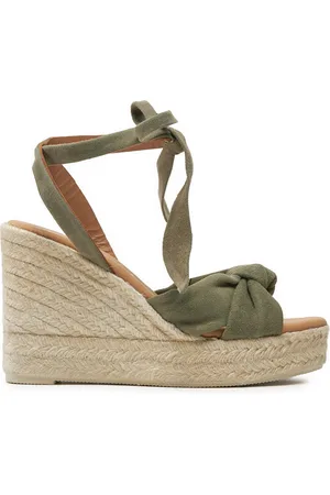 MANEBI Espadrilles Hamptons Wedge Espadrilles With Knot W 0.1 WS