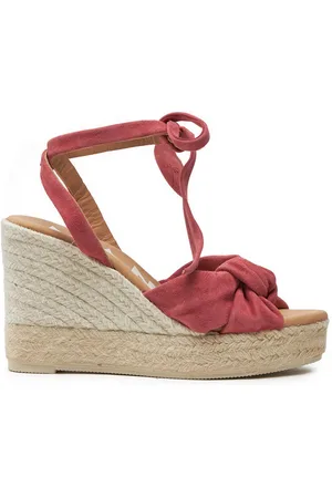 MANEBI Espadrilles Hamptons Wedge Espadrilles With Knot W 1.5 WS