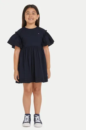 Tommy Hilfiger Kleid für den Alltag Anglaise KG0KG08029 Regular Fit