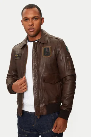 Aeronautica Militare Lederjacke 242PN895PL145 Regular Fit