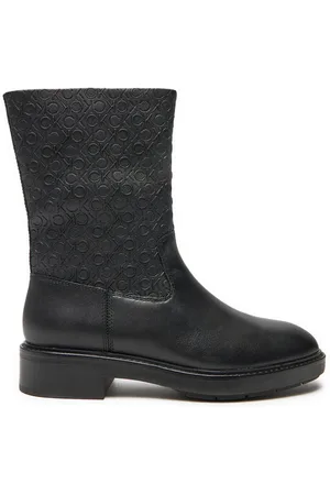 Calvin Klein Stiefeletten Flat Ankle Boot Mono Mix HW0HW02195