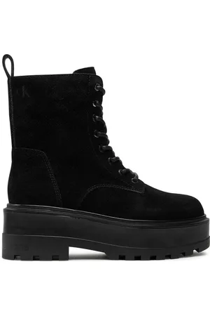 Calvin Klein Schnürstiefeletten Flatform Zip Laceup Mg S YW0YW01554
