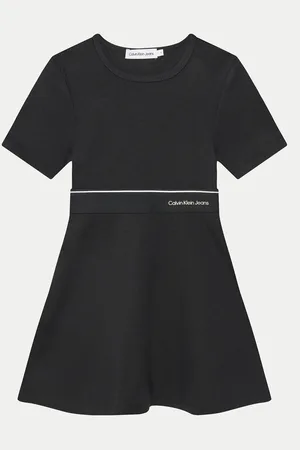 Calvin Klein Kleid für den Alltag Logo Tape IG0IG02310 M Regular Fit