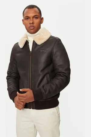 Aeronautica Militare Lederjacke 242PN1611763 Regular Fit