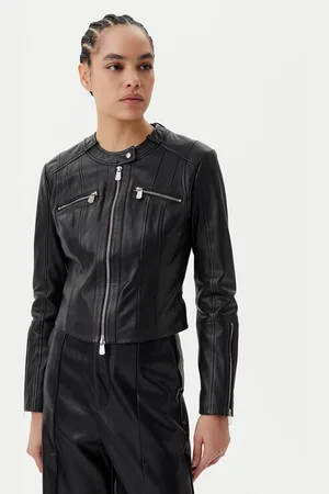 Pinko Lederjacke Borderline Biker 104914 A2HT Regular Fit