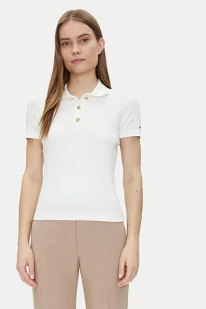 Tommy Hilfiger Poloshirt Slim Gold Button Polo Ss WW0WW45436 Regular Fit