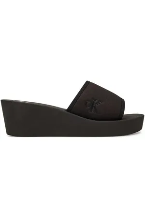 Calvin Klein Pantoletten Beach Wedge Slide Canvas YW0YW01725