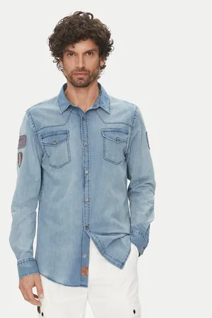 Aeronautica Militare Jeanshemd 251CA1281CT3527 Regular Fit