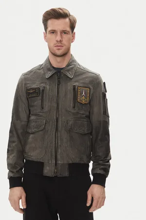 Aeronautica Militare Lederjacke 251PN5047PL00300 Regular Fit