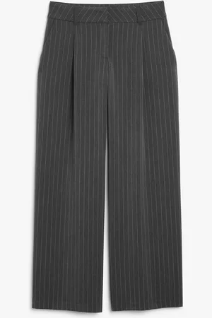 Monki Low waist wide leg tailored trousers