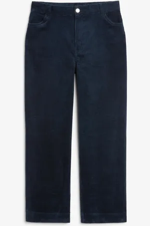 Monki Regular waist straight leg corduroy trousers