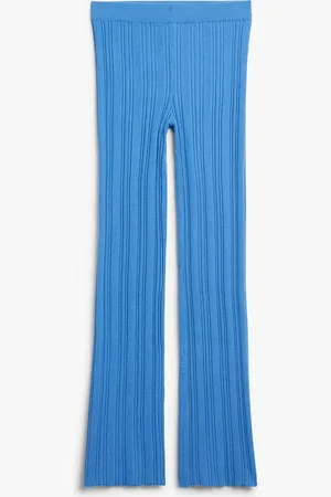 Monki Regular waist rib knit trousers