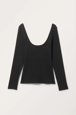 Monki Scoop Neck Long Sleeve Top