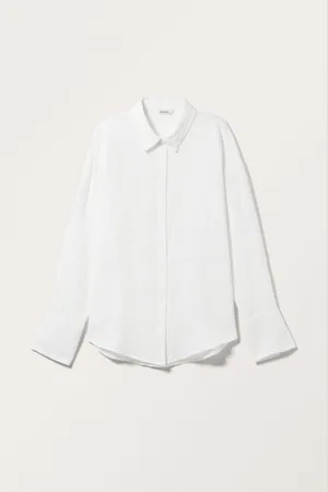 Monki Long sleeve seersucker shirt