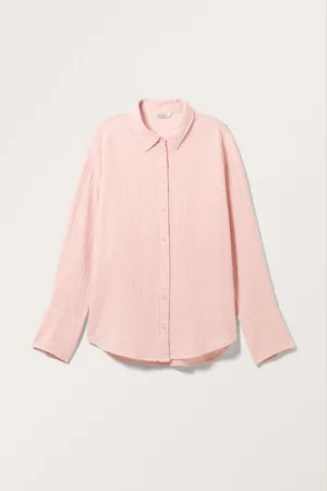 Monki Long sleeve seersucker shirt