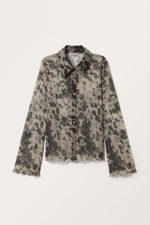 Monki Long Sleeve Mesh Shirt