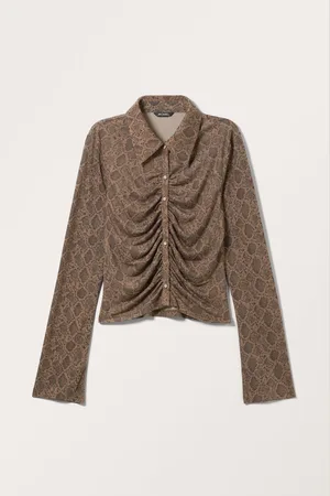 Monki Ruched Jersey Shirt