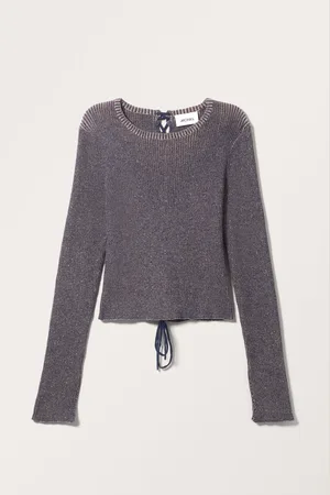 Monki Knitted Long Sleeve Tie Sweater