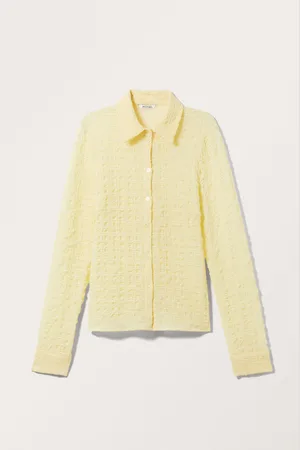 Monki Sheer Fitted Long Sleeve Shirt