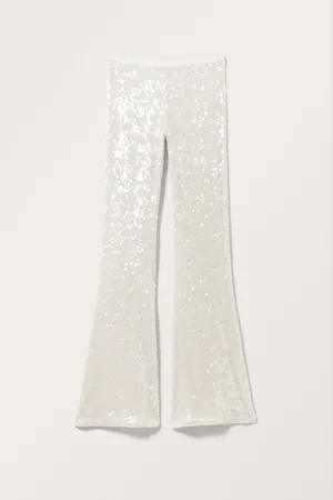 Monki Bootcut Sequin Trousers