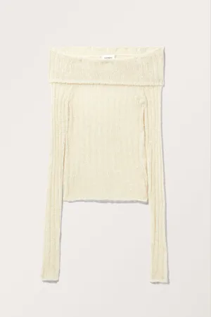 Monki Long Sleeve Off-Shoulder Top