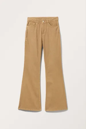 Monki Washed Flared Cotton Trousers