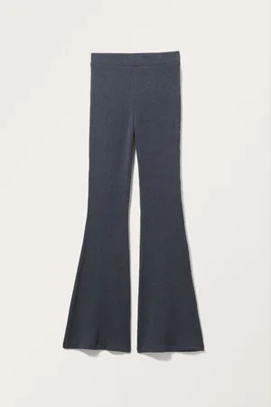 Monki Flared Ribbed Leggings