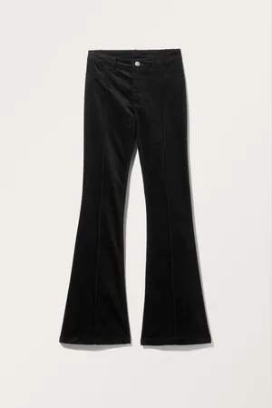 Monki Flared Velvet Trousers