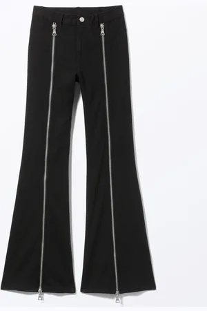 Monki Flared Zip Trousers