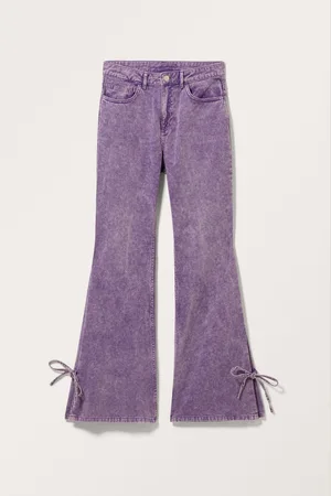 Monki Washed Flared Cotton Trousers