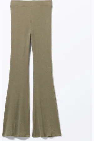Monki Flared Ribbed Leggings