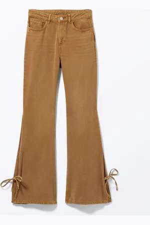 Monki Washed Flared Cotton Trousers