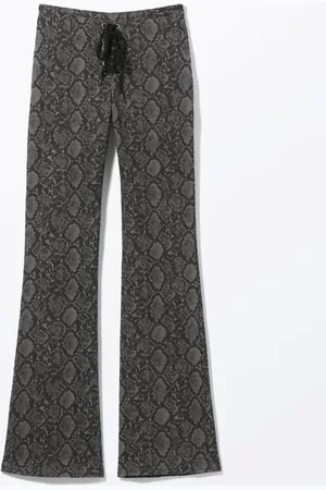 Monki Flared Tie Detailed Twill Trousers