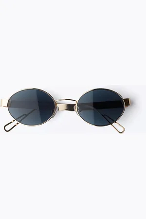 Monki Minimal Metal Oval Sunglasses
