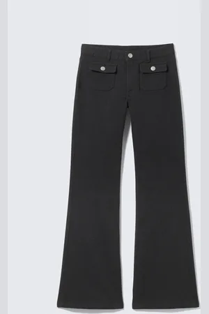 Monki Low Waisted Bootcut Twill Trousers