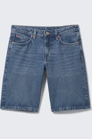 Monki Imoo Low-Rise Wide Leg Denim Shorts