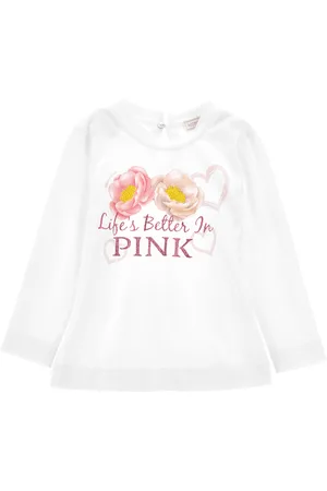 MONNALISA Baumwoll-Shirt mit „Life is better“-Aufdruck