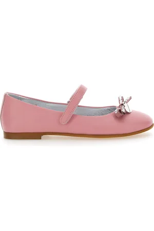 MONNALISA Ballerina aus Leder mit Strassschleife