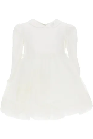 MONNALISA Jerseykleid mit Maxi-Stickerei und Tüll