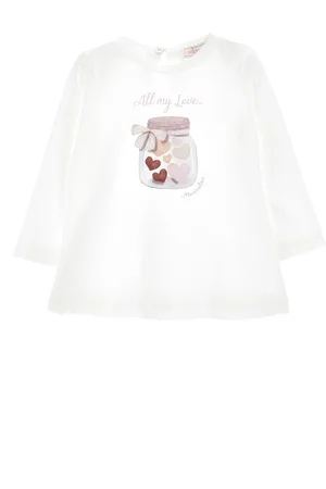 MONNALISA Jersey-Shirt mit aufgedrucktem mit Herzen gefüllten Glas